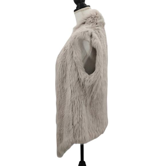 Love Token Genuine Rabbit Fur Vest Jacket Open Front Tan Size XS - Picture 2 of 5